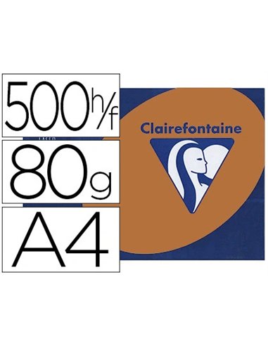 Papier couleur clairefontaine trophée multifonction a4 80g/m2 couleurs vives caramel paquet 500 feuilles.