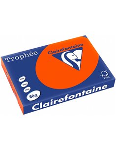Papier clairefontaine multifonction laser couleur trophe a3 80g/m2 rouge cardinal parfaite opacite. 2