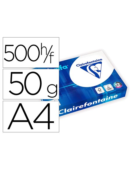 Papier clairefontaine smartprint haute qualite blancheur pour ecriture a4 50g blanc paquet 500 feuilles.