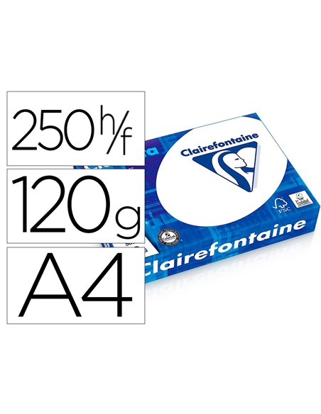 Papier clairefontaine clairalfa multifonction laser couleur haute qualite extra blanc a4 120g/m2 paquet 250.