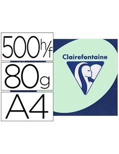 Papier couleur clairefontaine trophée multifonction a4 80g/m2 vert pastel paquet 500 feuilles.