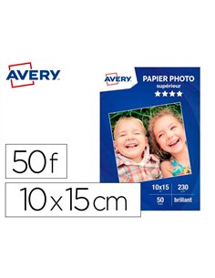 Papier photo avery brillant 230g 10x15 paquet de 50 feuilles.
