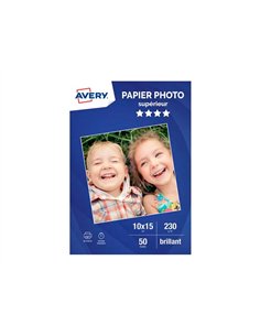 Papier photo avery brillant 230g 10x15 paquet de 50 feuilles. 2