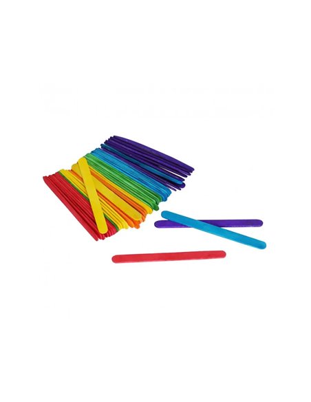 Batonnet bois plat ocolor 11.4cm coloris assortis lot de 600.