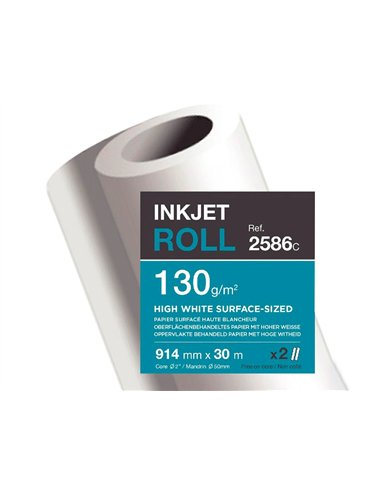 Papier clairefontaine surface haute blancheur largeur 30x944 mm 130g application jet d'encre et couleur.