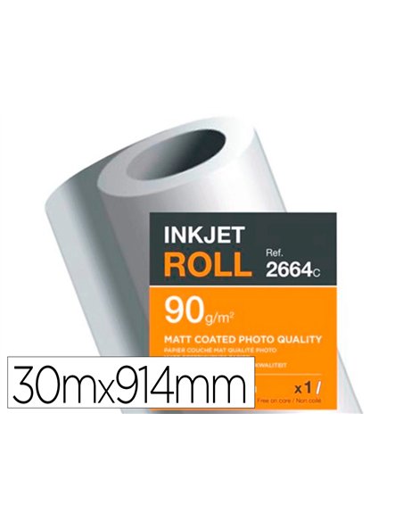 Papier clairefontaine couche brillant largeur 30mx914mm 190g application jet d'encre qualite photo bobine.