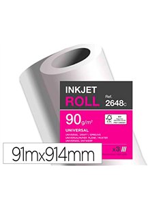 Papier clairefontaine plan extra blanc largeur 91mx914mm 90g application jet d'encre qualite photo bobine.