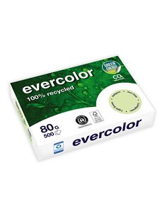 Ramette clairefontaine evercolor papier couleur a4 80g recycle 500 feuilles coloris vert.