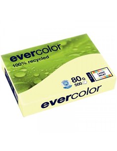 Ramette clairefontaine evercolor papier couleur a4 80g recycle 500 feuilles coloris jaune.