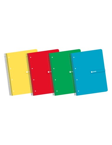 Cahier européen Enri A4+ - Couverture rigide durable - Reliure spirale de haute qualité - 120 feuilles de papier quadrillé 5x5 -