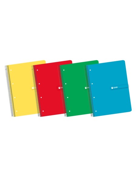 Cahier européen Enri A4+ - Couverture rigide durable - Reliure spirale de haute qualité - 120 feuilles de papier quadrillé 5x5 -
