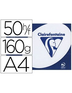Papier clairefontaine clairalfa extra blanc a4 160g/m2 blancheur 170 opacité 93 rigidité 135 toucher satiné 50 feuilles.