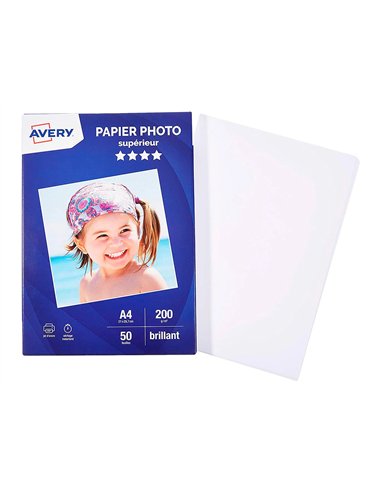 Papier photo avery brillant 200g 10x15 paquet de 60 feuilles.