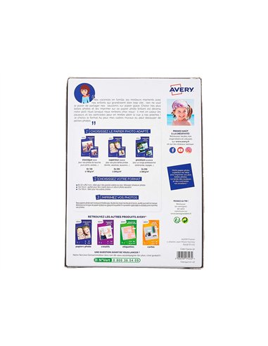 Papier photo avery brillant 200g 10x15 paquet de 60 feuilles.