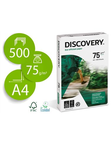 Papier discovery multifonction grand volume sans bourrage a4 75g/m2 blancheur 161 opacité 92 rigidité 100 500 feuilles.