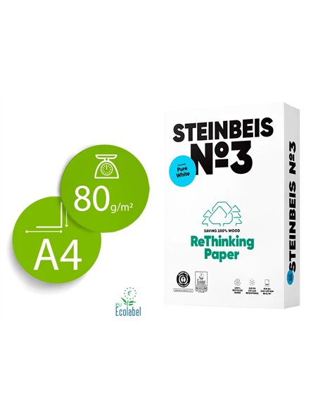 Papier steinbeis recycle multifonction n 3 - 80 gr a4 blanc.