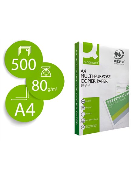 Papier q-connect a4 80g/m2 multifonction economy 500 feuilles.