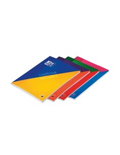 Cahier Oxford School Cap I Cua A4 - Couverture souple - Cahier agrafé réversible - 4x4 60 feuilles - Couverture bicolore - Coule