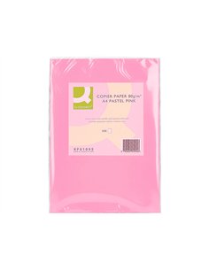 Papier couleur q-connect multifonction a4 80g/m2 unicolore rose ramette 500 feuilles. 2