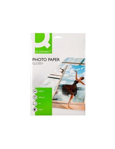 Papier photo q-connect jet d'encre glacé brillant a4 18 0g/m2 compatible toute imprimante paquet 20 feuilles. 2