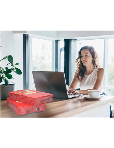 Papier couleur q-connect multifonction a4 80g/m2 unicolore rouge intense ramette 500 feuilles.