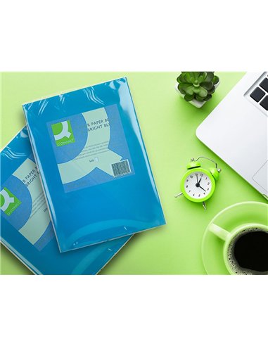 Papier couleur q-connect multifonction a4 80g/m2 unicolore bleu intense ramette 500 feuilles.