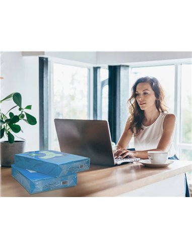 Papier couleur q-connect multifonction a4 80g/m2 unicolore bleu intense ramette 500 feuilles.