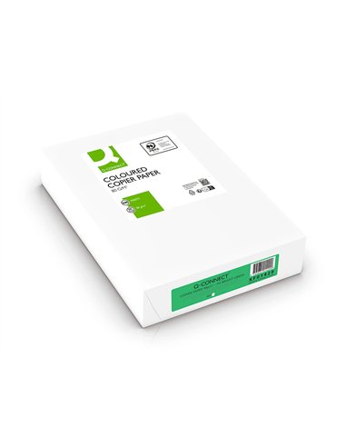Papier couleur q-connect multifonction a4 80g/m2 unicolore vert intense ramette 500 feuilles.