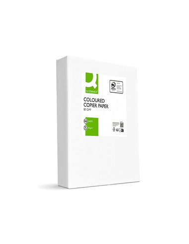 Papier couleur q-connect multifonction a4 80g/m2 unicolore vert intense ramette 500 feuilles.