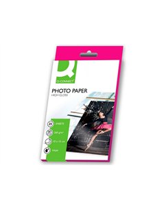 Papier photo q-connect jet d'encre glacé ultra-brillant 100x150mm 260g/m2 compatible toute imprimante paquet 25 feuilles. 2