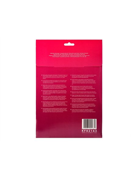 Papier photo q-connect jet d'encre glacé ultra-brillant a4 260g /m2 compatible toute imprimante paquet 20 feuilles.