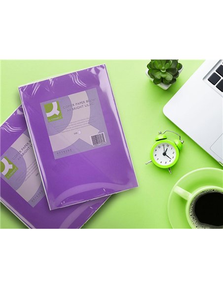 Papier couleur q-connect multifonction a4 80g/m2 unicolore lilas ramette 500 feuilles.