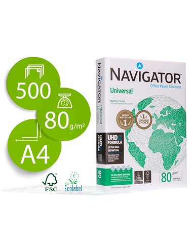 Papier navigator multifonction universal a4 80g blancheur 169 opacité 95 rigidité 120 qualité supérieure 500 feuilles.