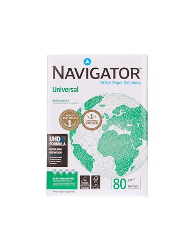 Papier navigator multifonction universal a4 80g blancheur 169 opacité 95 rigidité 120 qualité supérieure 500 feuilles.