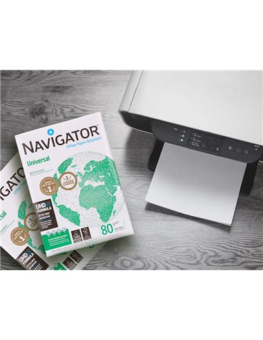 Papier navigator multifonction universal a4 80g blancheur 169 opacité 95 rigidité 120 qualité supérieure 500 feuilles.
