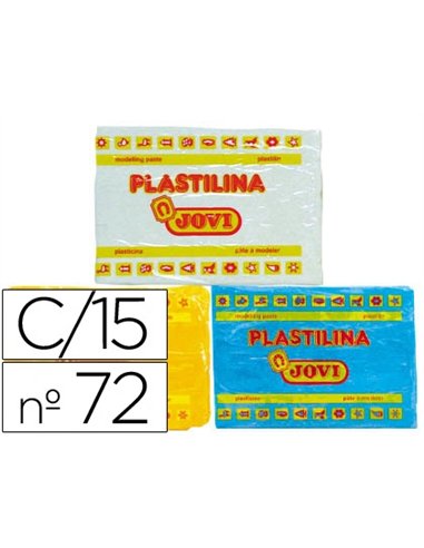 Pâte à modeler jovi plastilina végétale assortiment 15 pains 350g.
