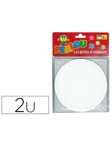 Plaque graine créative picots support perles à repasser 15cm rond/carré sachet 2 unités.