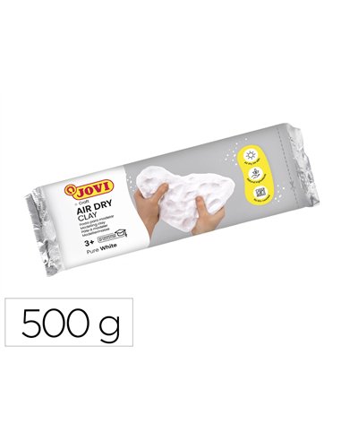 Pâte à modeler jovi autodurcissante coloris blanc pain 500g.