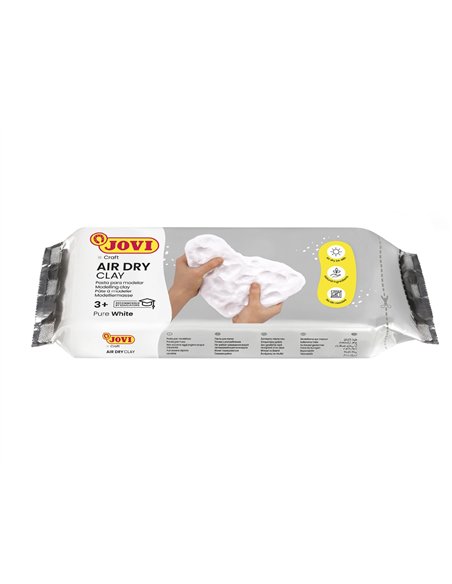 Pâte à modeler jovi autodurcissante coloris blanc pain 500g.