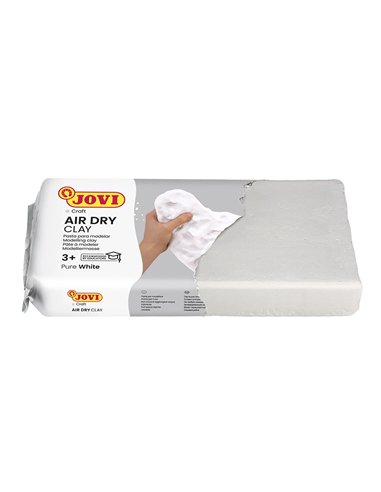 Pâte à modeler jovi autodurcissante coloris blanc pain 500g.