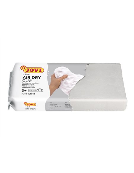 Pâte à modeler jovi autodurcissante coloris blanc pain 500g.
