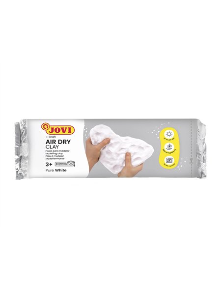Pâte à modeler jovi autodurcissante coloris blanc pain 500g.