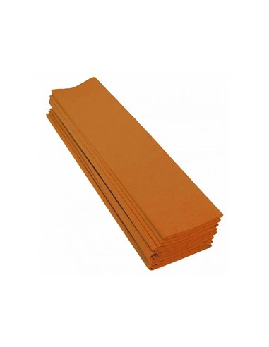 Papier crepon clairefontaine standard 0,5x2m crepage 40% coloris jaune orange paquet 10 feuilles.