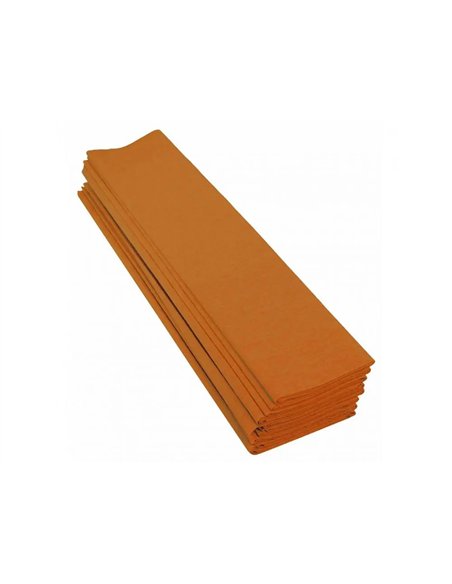 Papier crepon clairefontaine standard 0,5x2m crepage 40% coloris jaune orange paquet 10 feuilles.