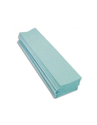 Papier crepon clairefontaine standard 0,5x2m crepage 40% coloris turquoise paquet 10 feuilles.
