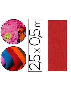 Papier crépon clairefontaine densité crêpage 60% 40g/m2 50cmx2.5m unicolore rouge pochette 10f.