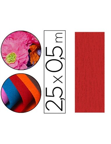 Papier crépon clairefontaine densité crêpage 60% 40g/m2 50cmx2.5m unicolore rouge pochette 10f.