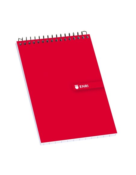 Cahier à spirales Enri 80 feuilles, quadrillage 4x4 mm, format 8º, couverture rigide résistante