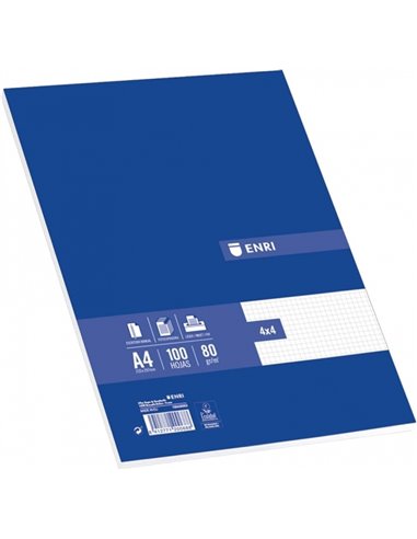 Paquet de 100 feuilles A4 quadrillées Enri - Papier de haute qualité