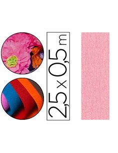 Papier crépon clairefontaine densité crêpage 60% 40g/m2 50cmx2.5m unicolore rose moyen.